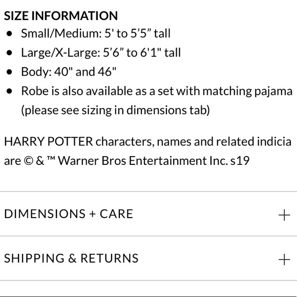 🏰Harry Potter🏰 x Pottery Barn HUFFLEPUFF Teen Velvet Robe - Picture 9 of 16